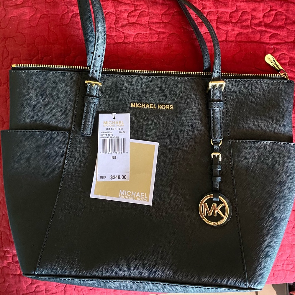 Michael Kors Jet Set Black with Gold Hardware